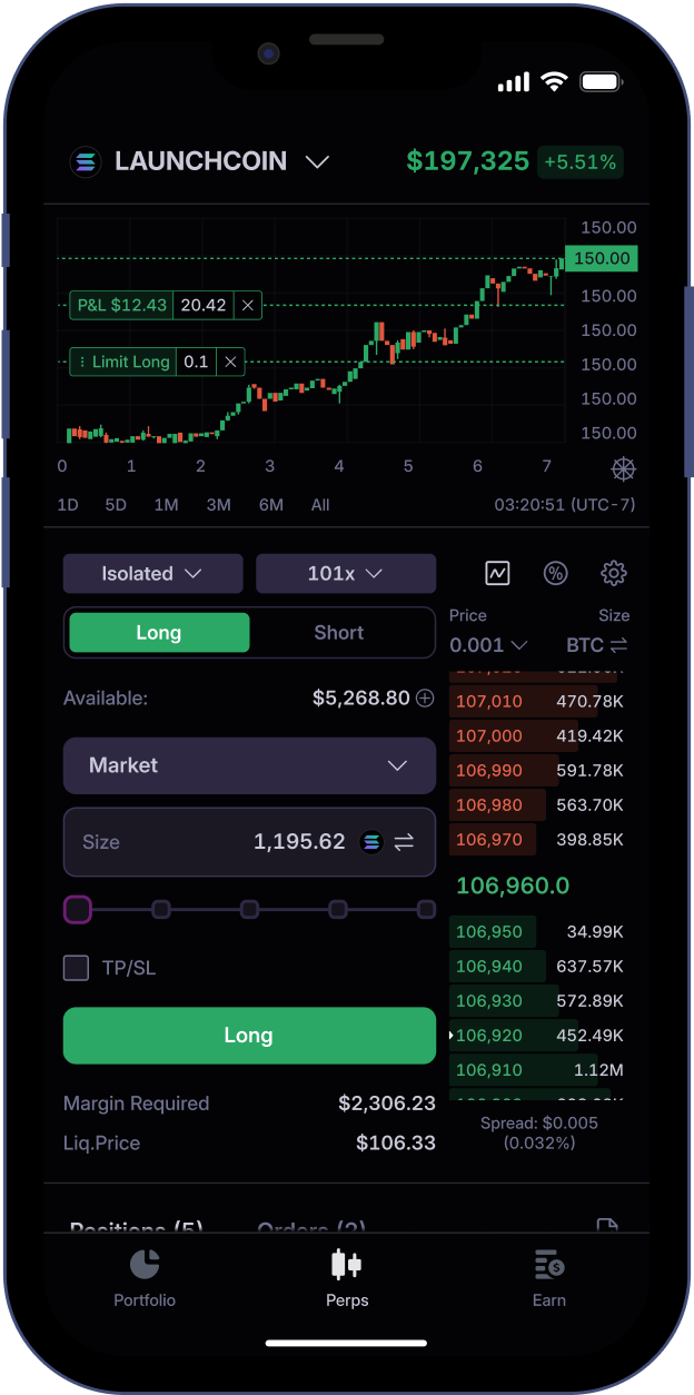 App — Perps page