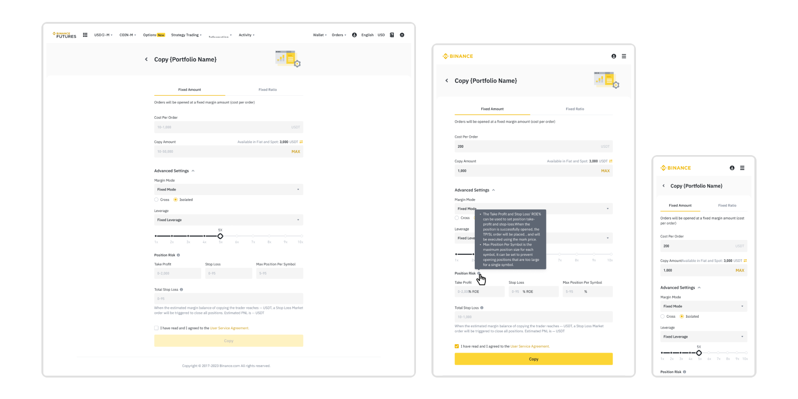 Web — Copy Settings