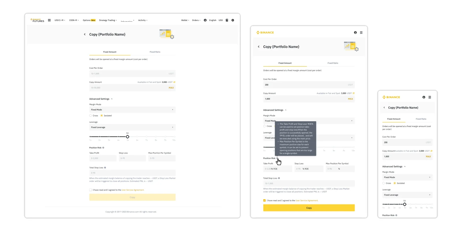 Web — Copy Settings