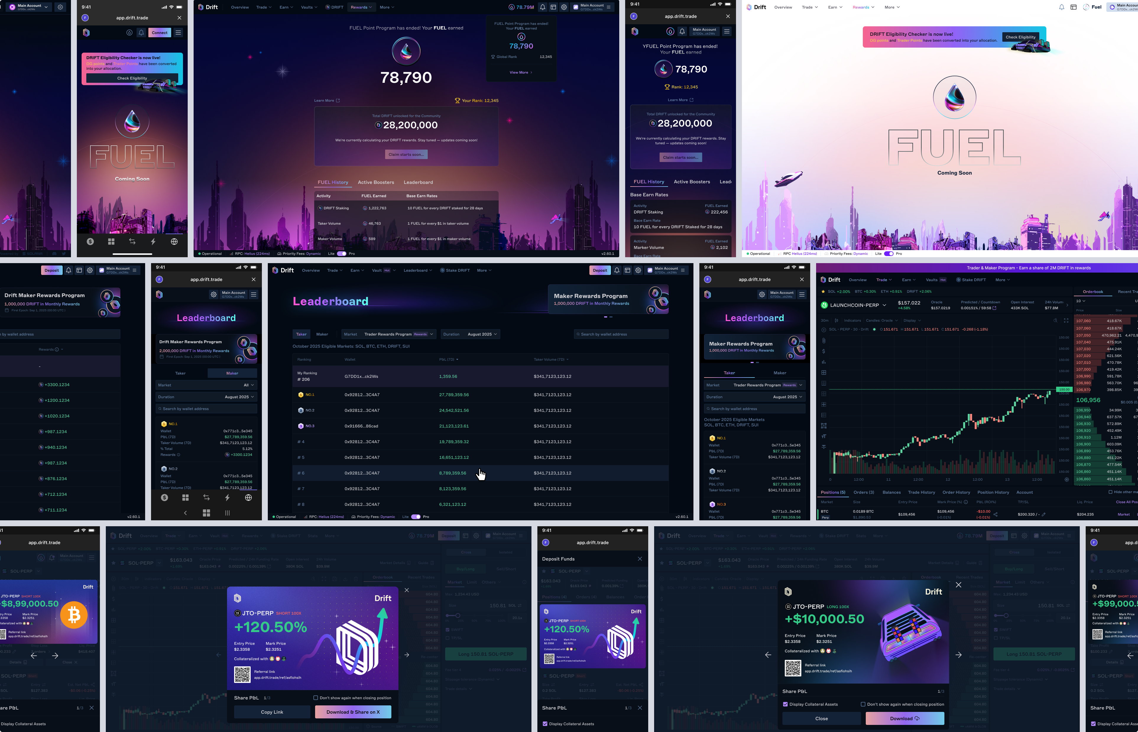 Product Design — Fuel, Leaderboards, P&L cards